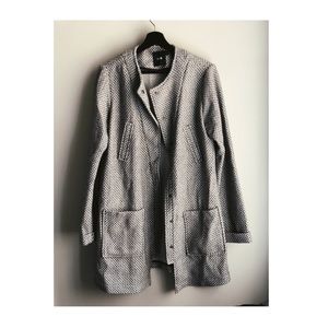 Grey textured long coat